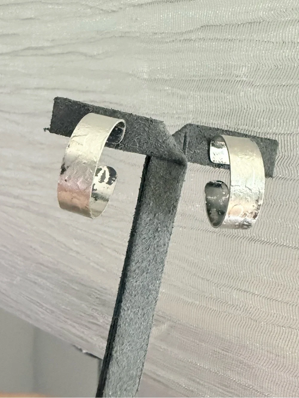 Handcrafted Artist made Silver Hoop Earrings